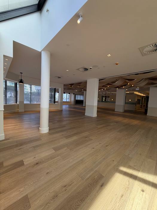 Engineered timber straight-lay flooring installation