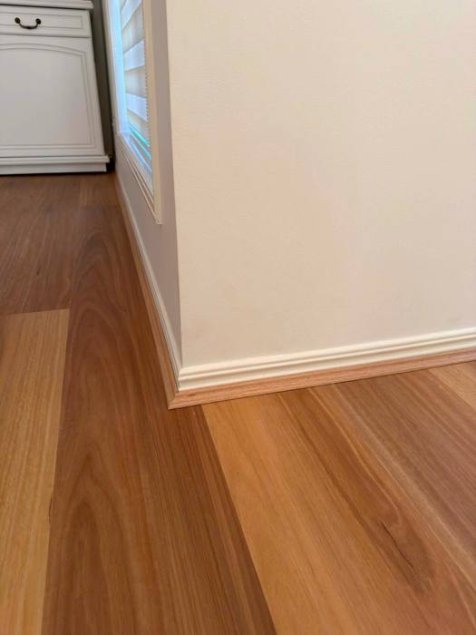 Hybrid flooring installation.