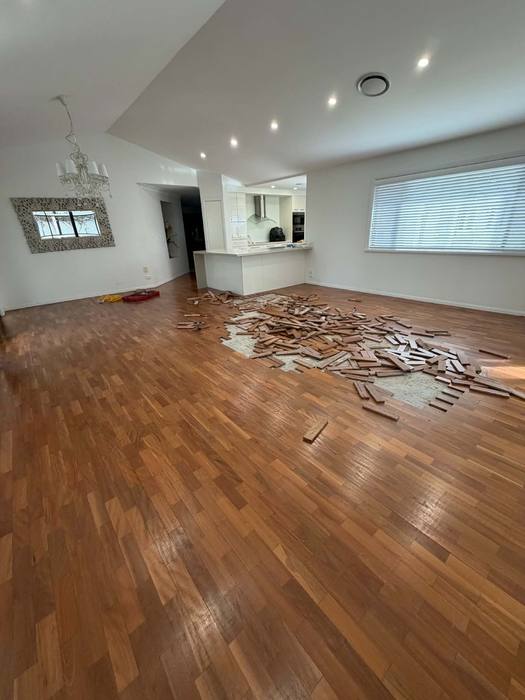 Removal of existing flooring, ready for a new install.