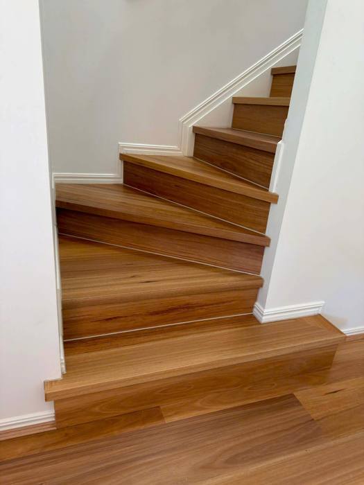 Stair flooring installation.