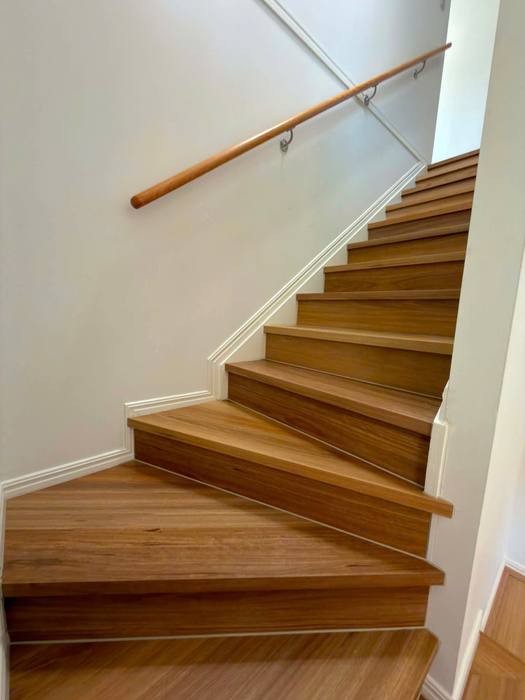 Stair flooring installation.